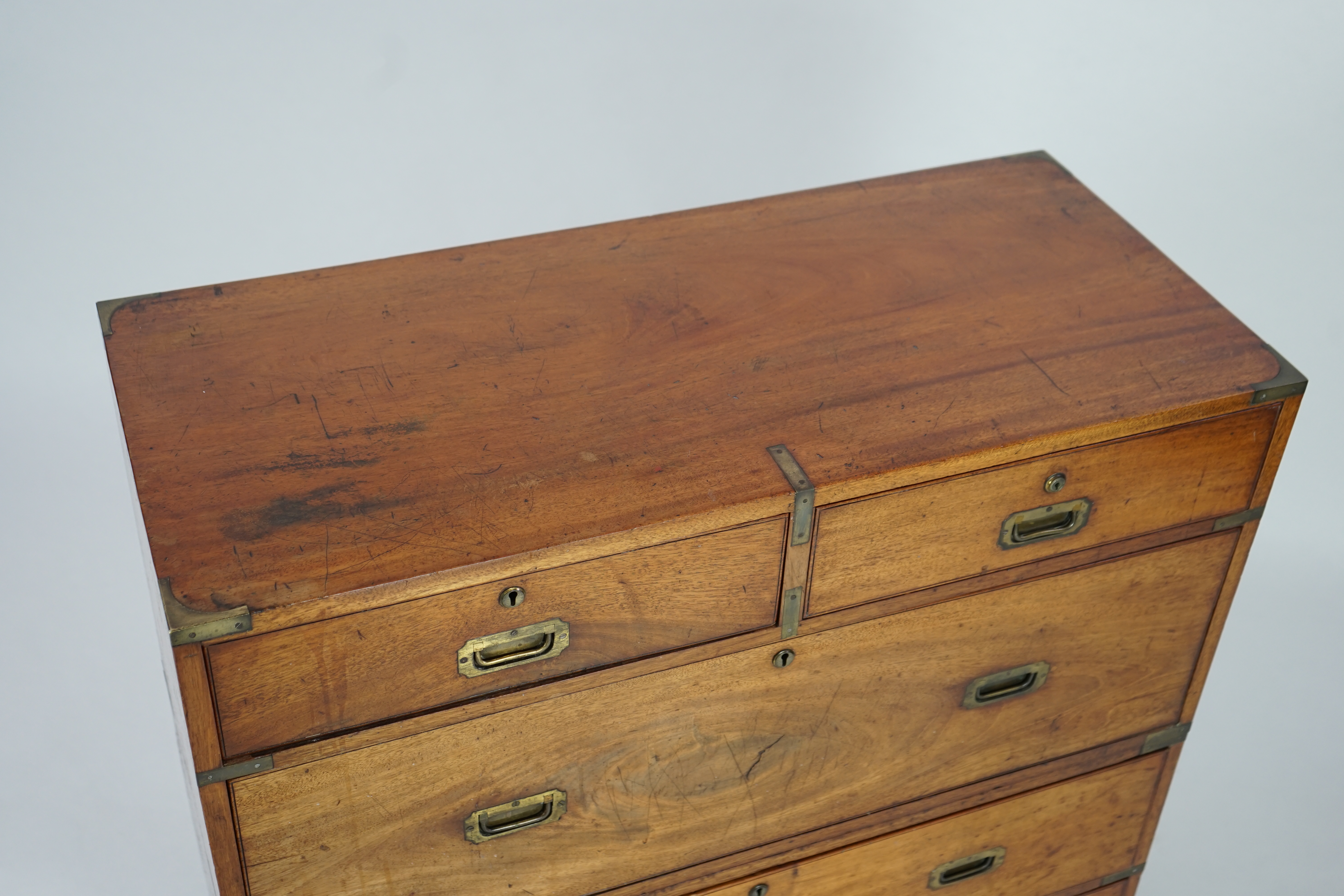 A Victorian teak campaign chest